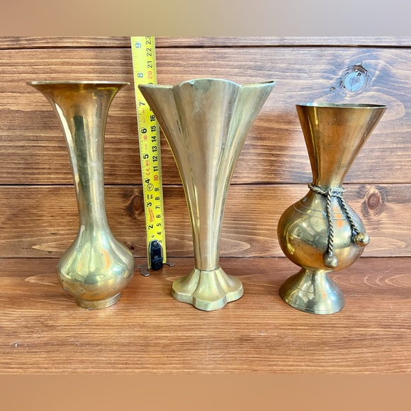 Vintage Brass Vase Lot - Picture 3 of 5